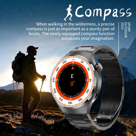 BOXUXING Watch 4 Pro Smart Watch Men GPS Sports Tracker NFC 1.53" HD Screen Health Monitor Watches Bluetooth Call SmartWatch