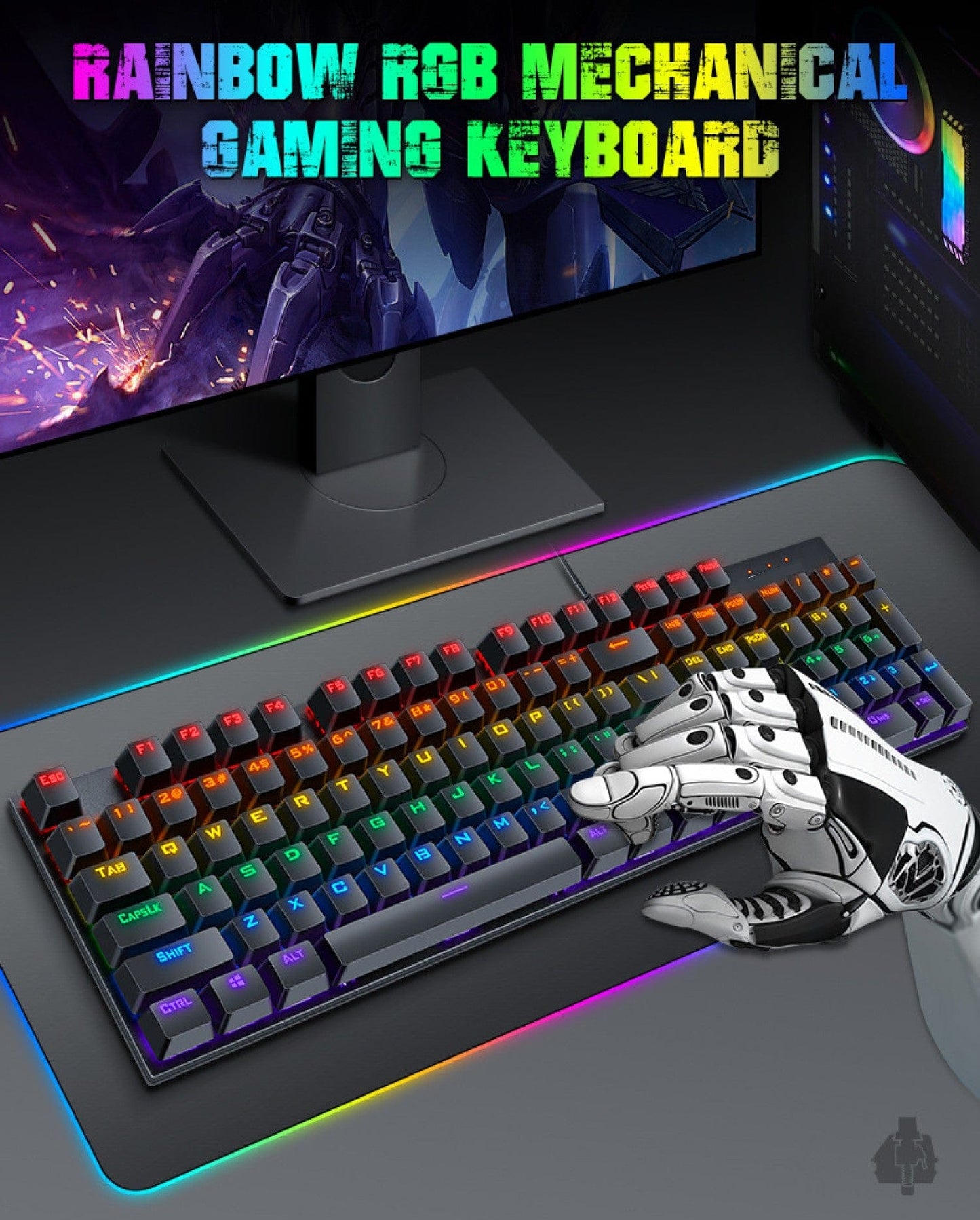 Wired Gaming Keyboard & Mouse Combo - 104-Key Anti-Ghosting RGB Backlight Zerodamage Sahara Case LLC Wired Gaming Keyboard & Mouse Combo - 104-Key Anti-Ghosting RGB Backlight Desk Accessories  Pixxel Core