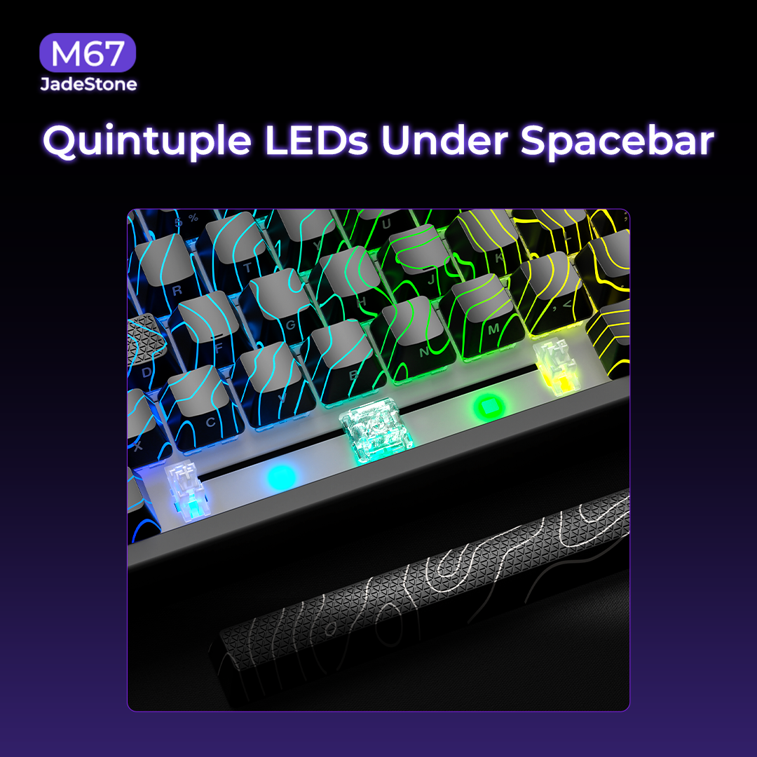 XVX M67 JadeStone Stellar White VIA Tri-Mode Mechanical Keyboard with IMD-Tech Keycaps XVX Keyboard Channel XVX M67 JadeStone Stellar White VIA Tri-Mode Mechanical Keyboard with IMD-Tech Keycaps   Pixxel Core