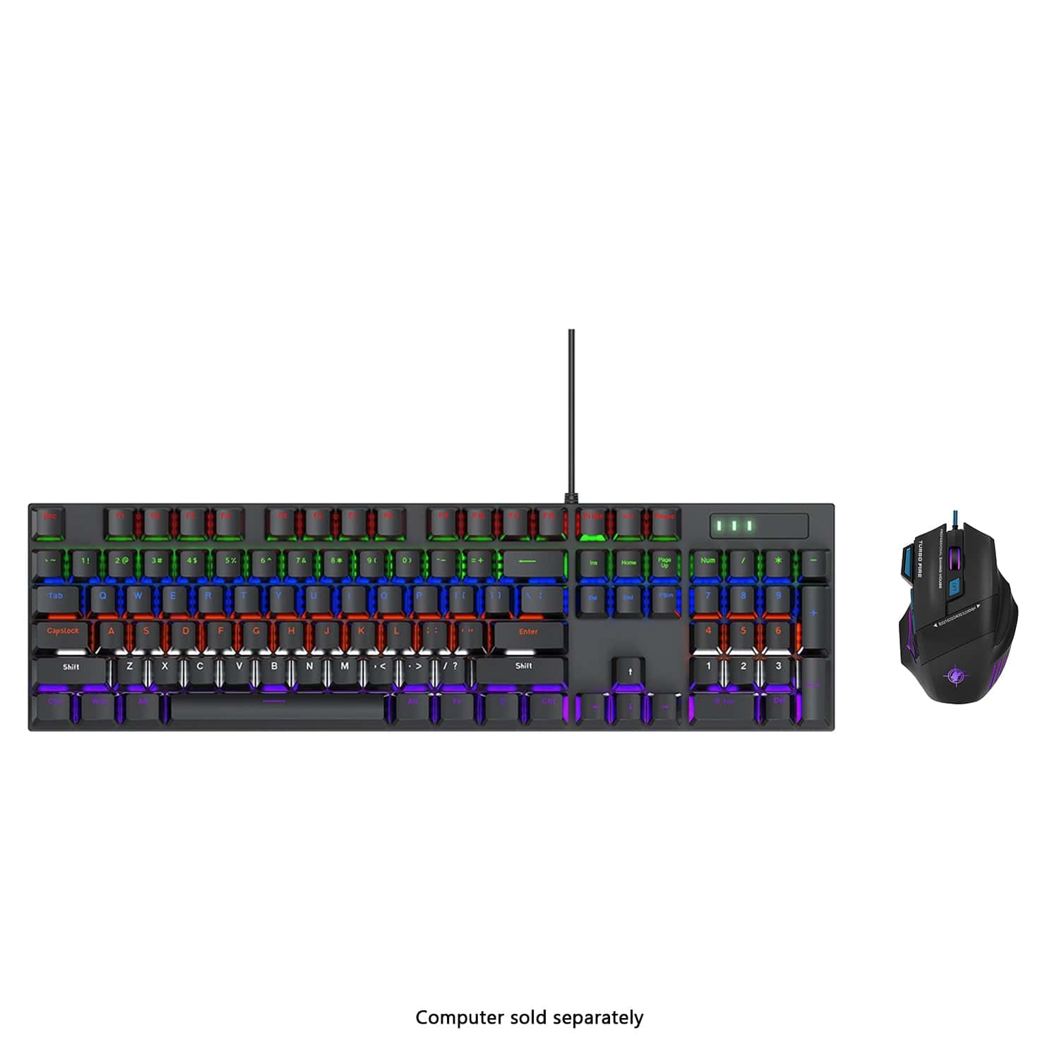 Wired Gaming Keyboard & Mouse Combo - 104-Key Anti-Ghosting RGB Backlight Zerodamage Sahara Case LLC Wired Gaming Keyboard & Mouse Combo - 104-Key Anti-Ghosting RGB Backlight Desk Accessories  Pixxel Core