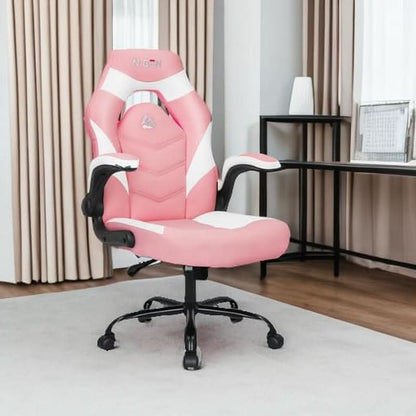 Pink Ergonomic Gaming Chair With Adjustable Lumbar Support ShipItFurniture Pink Ergonomic Gaming Chair With Adjustable Lumbar Support n/a  Pixxel Core