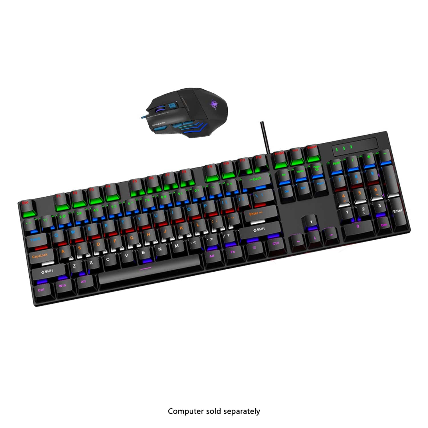 Wired Gaming Keyboard & Mouse Combo - 104-Key Anti-Ghosting RGB Backlight Zerodamage Sahara Case LLC Wired Gaming Keyboard & Mouse Combo - 104-Key Anti-Ghosting RGB Backlight Desk Accessories  Pixxel Core