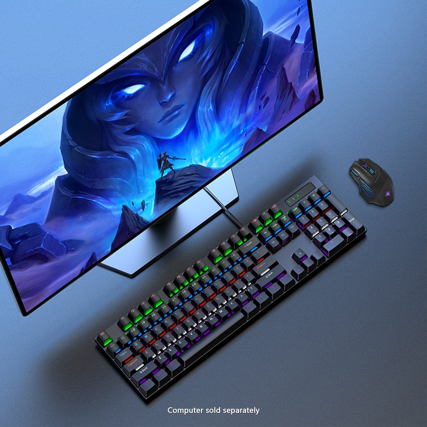 Wired Gaming Keyboard & Mouse Combo - 104-Key Anti-Ghosting RGB Backlight Zerodamage Sahara Case LLC Wired Gaming Keyboard & Mouse Combo - 104-Key Anti-Ghosting RGB Backlight Desk Accessories  Pixxel Core