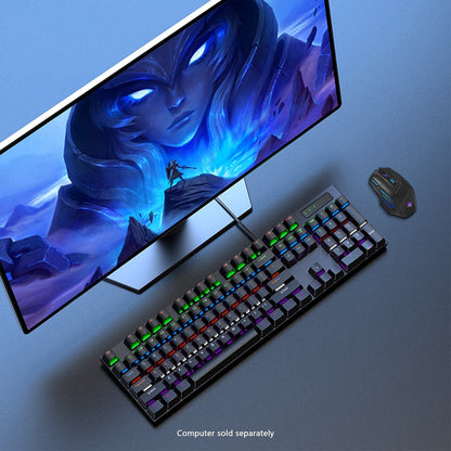 Wired Gaming Keyboard & Mouse Combo - 104-Key Anti-Ghosting RGB Backlight Zerodamage Sahara Case LLC Wired Gaming Keyboard & Mouse Combo - 104-Key Anti-Ghosting RGB Backlight Desk Accessories  Pixxel Core
