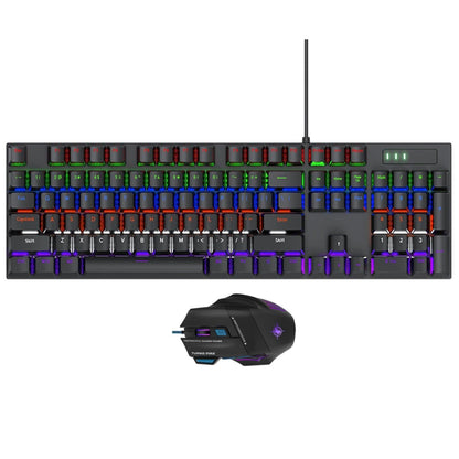 Wired Gaming Keyboard & Mouse Combo - 104-Key Anti-Ghosting RGB Backlight Zerodamage Sahara Case LLC Wired Gaming Keyboard & Mouse Combo - 104-Key Anti-Ghosting RGB Backlight Desk Accessories  Pixxel Core