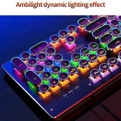 Retro Punk Mechanical Gaming Keyboard RGB Backlit OBA Retro Punk Mechanical Gaming Keyboard RGB Backlit Computers & Laptops > Computer Accessories  Pixxel Core