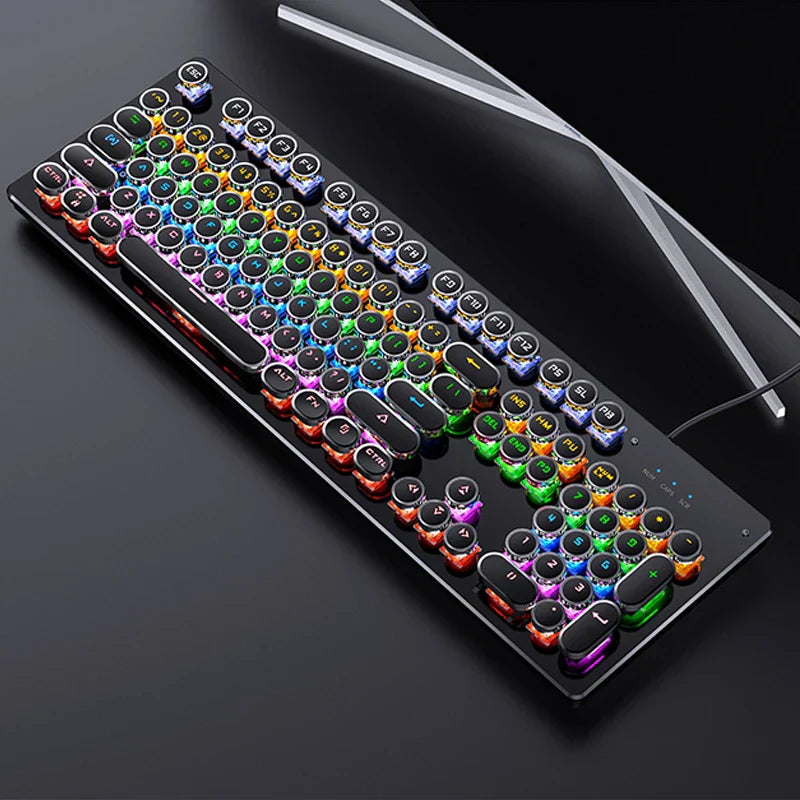 Retro Punk Mechanical Gaming Keyboard RGB Backlit OBA Retro Punk Mechanical Gaming Keyboard RGB Backlit Computers & Laptops > Computer Accessories  Pixxel Core