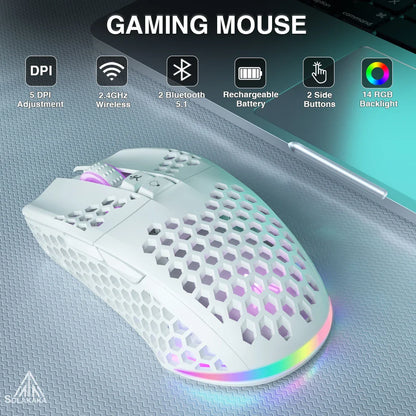 SM600 3-Mode Connection Wireless Gaming Mouse Electronics Den SM600 3-Mode Connection Wireless Gaming Mouse   Pixxel Core