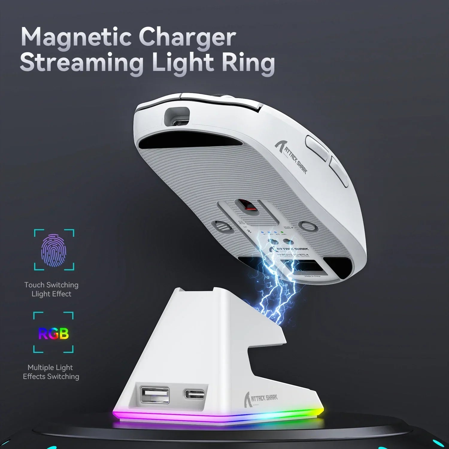 Tri-Mode RGB Gaming Mouse with Magnetic Charging Base OBA Tri-Mode RGB Gaming Mouse with Magnetic Charging Base Electronics > Computer Accessories  Pixxel Core