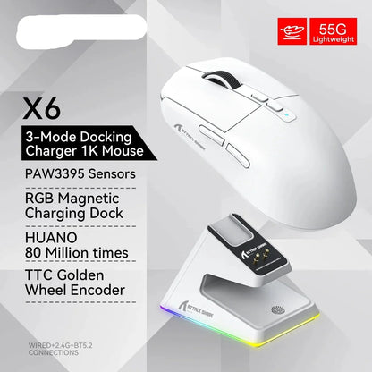 Tri-Mode RGB Gaming Mouse with Magnetic Charging Base OBA Tri-Mode RGB Gaming Mouse with Magnetic Charging Base Electronics > Computer Accessories  Pixxel Core