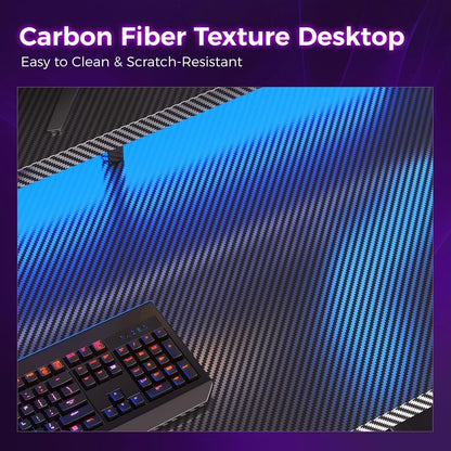 55 Inch Gaming Desk With LED Lights-4