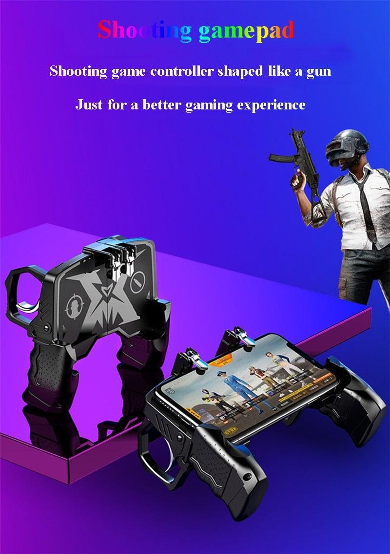 Black Metal Joystick Trigger Shooting Gamepad Portable Controller Compatible With Smartphone Gaming Mobile Phone Holder Stevvex Black Metal Joystick Trigger Shooting Gamepad Portable Controller Compatible With Smartphone Gaming Mobile Phone Holder ST88GM657XED  Pixxel Core