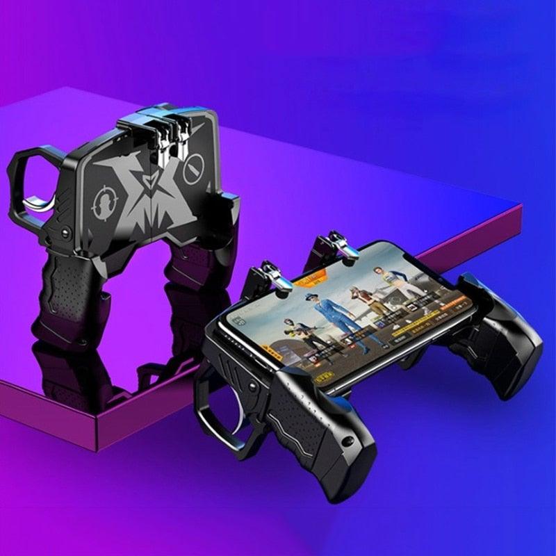 Black Metal Joystick Trigger Shooting Gamepad Portable Controller Compatible With Smartphone Gaming Mobile Phone Holder Stevvex Black Metal Joystick Trigger Shooting Gamepad Portable Controller Compatible With Smartphone Gaming Mobile Phone Holder ST88GM657XED  Pixxel Core
