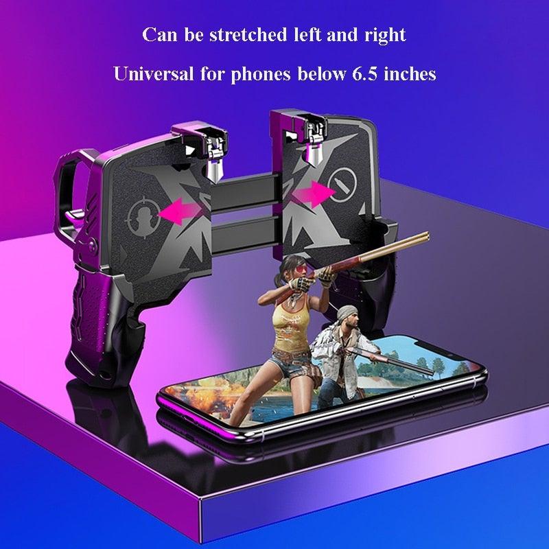 Black Metal Joystick Trigger Shooting Gamepad Portable Controller Compatible With Smartphone Gaming Mobile Phone Holder Stevvex Black Metal Joystick Trigger Shooting Gamepad Portable Controller Compatible With Smartphone Gaming Mobile Phone Holder ST88GM657XED  Pixxel Core