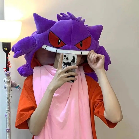 Cute Pokemon Gengar Kirby Headgear Doll Sleep Pillow Anime Integrated Dual Purpose Small Quilt Pet Sleeping Blanket Toy Figure - Pixxel Core