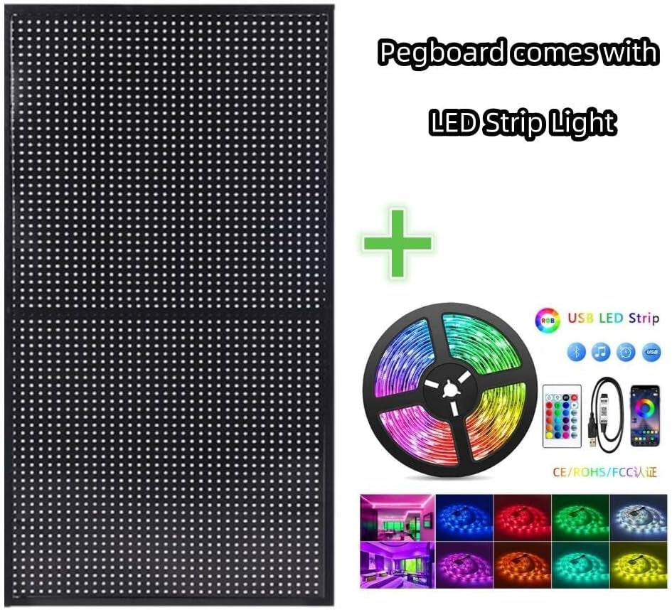 RGB Gaming Pegboard Wall Organizer with Metal Panels and Hooks, 12x24 Setup NSD Gaming Supply RGB Gaming Pegboard Wall Organizer with Metal Panels and Hooks, 12x24 Setup   Pixxel Core