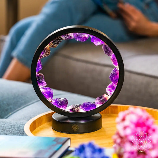 I Am At Peace - Spiritual Protection Amethyst Lamp - Pixxel Core