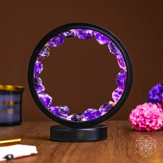 I Am At Peace - Spiritual Protection Amethyst Lamp - Pixxel Core