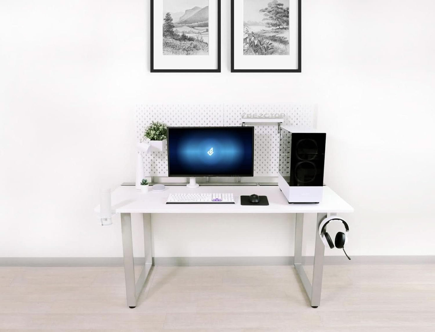Large Gaming Desk with Pegboard and Cable Management ShipItFurniture Large Gaming Desk with Pegboard and Cable Management n/a  Pixxel Core