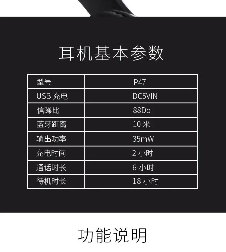 Stereo P47 Headset 5.0 Bluetooth Headset Folding Series Wireless Sports Game Headset for iPhone XiaoMi - Pixxel Core