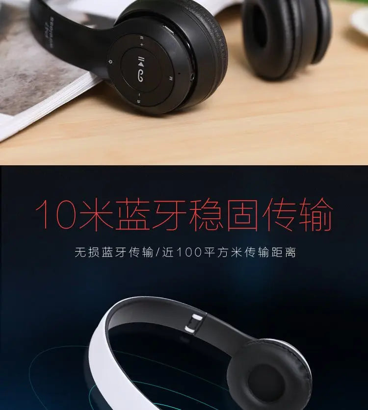 Stereo P47 Headset 5.0 Bluetooth Headset Folding Series Wireless Sports Game Headset for iPhone XiaoMi - Pixxel Core