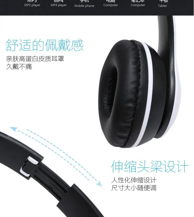 Stereo P47 Headset 5.0 Bluetooth Headset Folding Series Wireless Sports Game Headset for iPhone XiaoMi - Pixxel Core