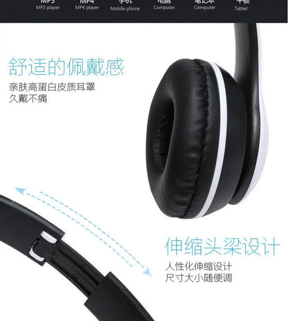 Stereo P47 Headset 5.0 Bluetooth Headset Folding Series Wireless Sports Game Headset for iPhone XiaoMi - Pixxel Core
