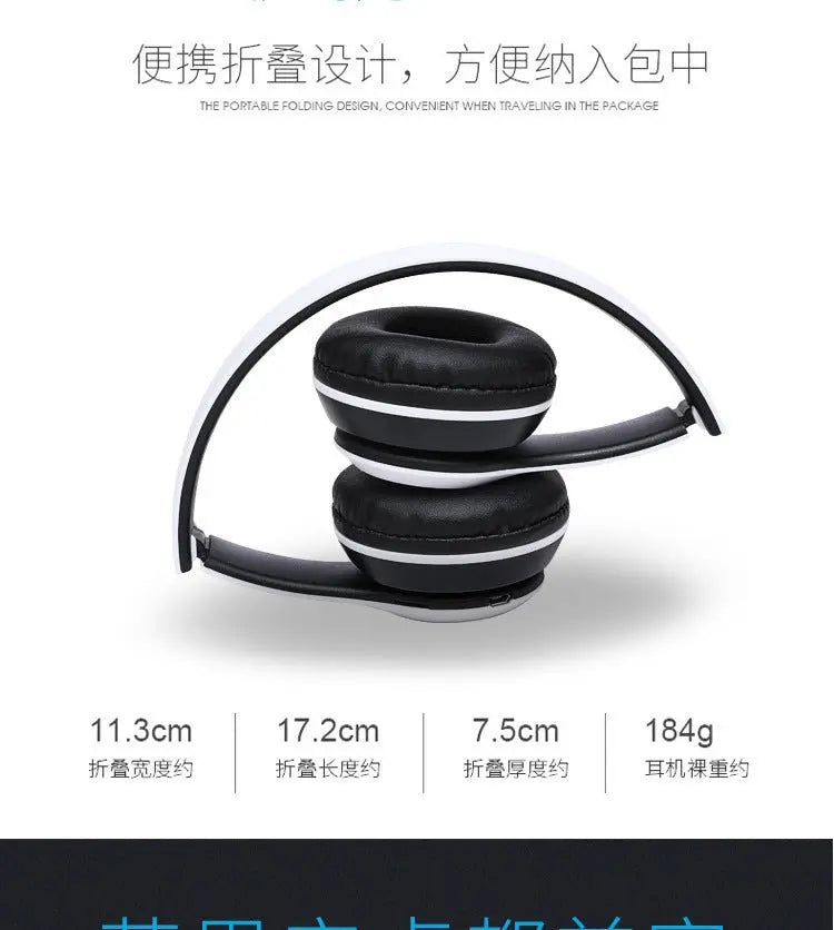 Stereo P47 Headset 5.0 Bluetooth Headset Folding Series Wireless Sports Game Headset for iPhone XiaoMi - Pixxel Core