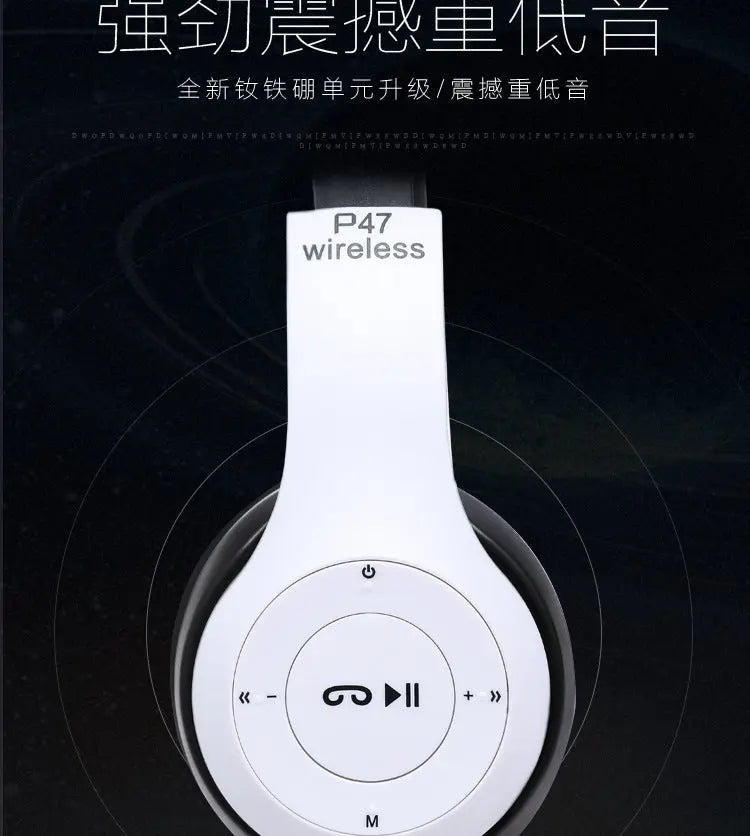 Stereo P47 Headset 5.0 Bluetooth Headset Folding Series Wireless Sports Game Headset for iPhone XiaoMi - Pixxel Core